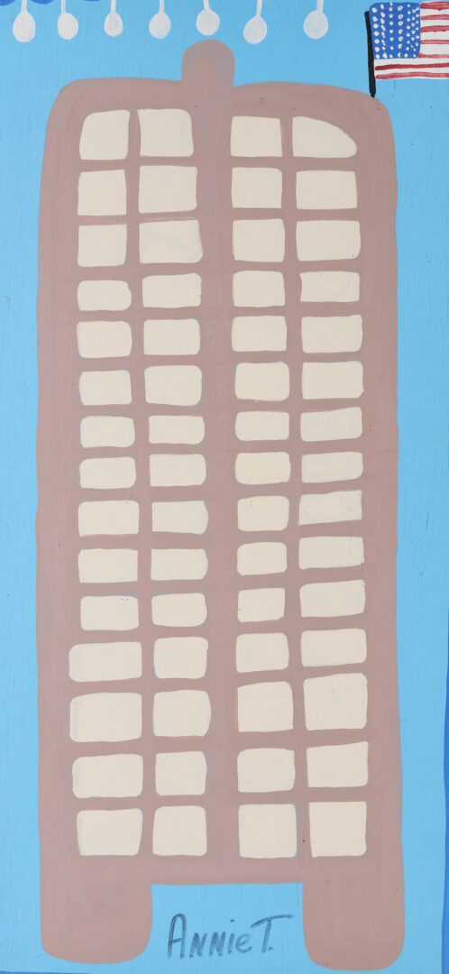 Lot 1051: Annie Tolliver Post-Sept. 11 Painting, God Bless America