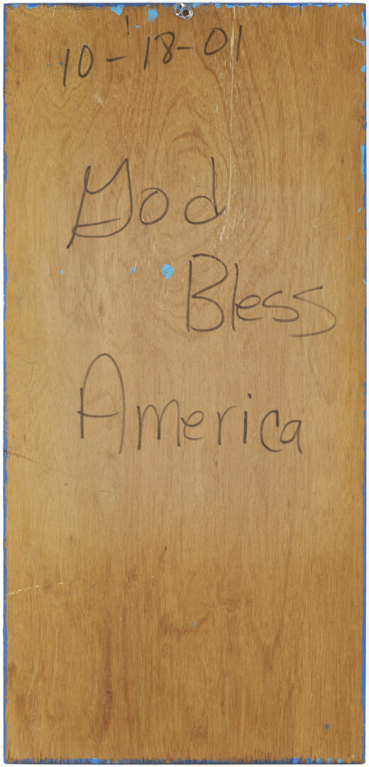 Lot 1051: Annie Tolliver Post-Sept. 11 Painting, God Bless America