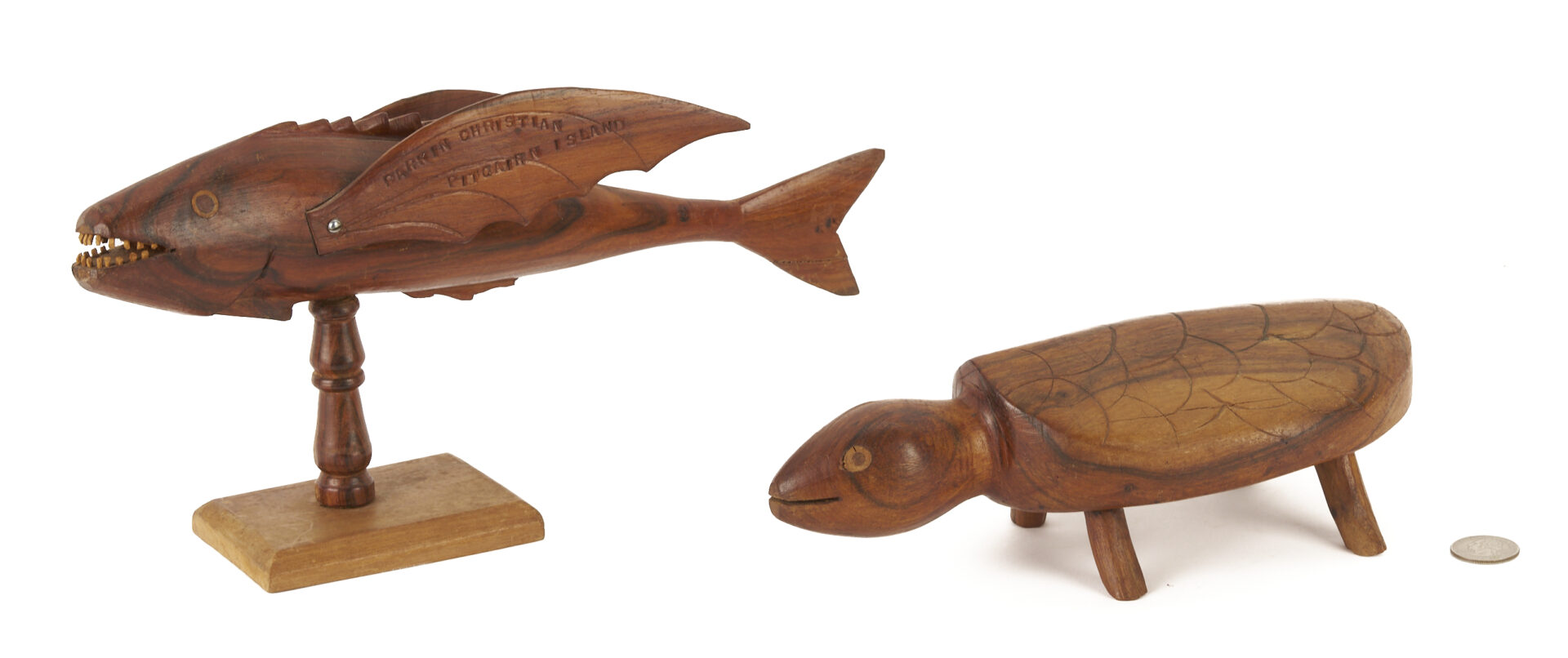 Lot 1052: 2 New Zealand Pitcairn Islands Carved Animal Sculptures incl. Parkin Christian