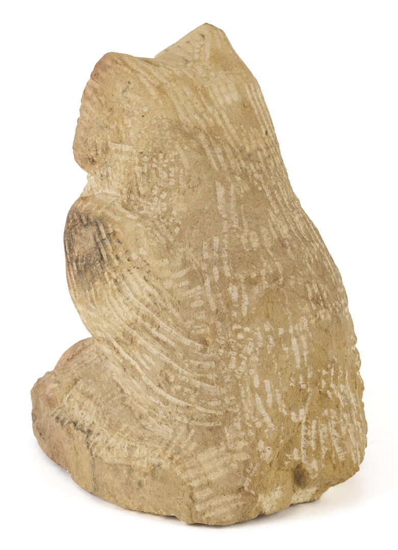 Lot 1053: Carved Limestone Owl Sculpture