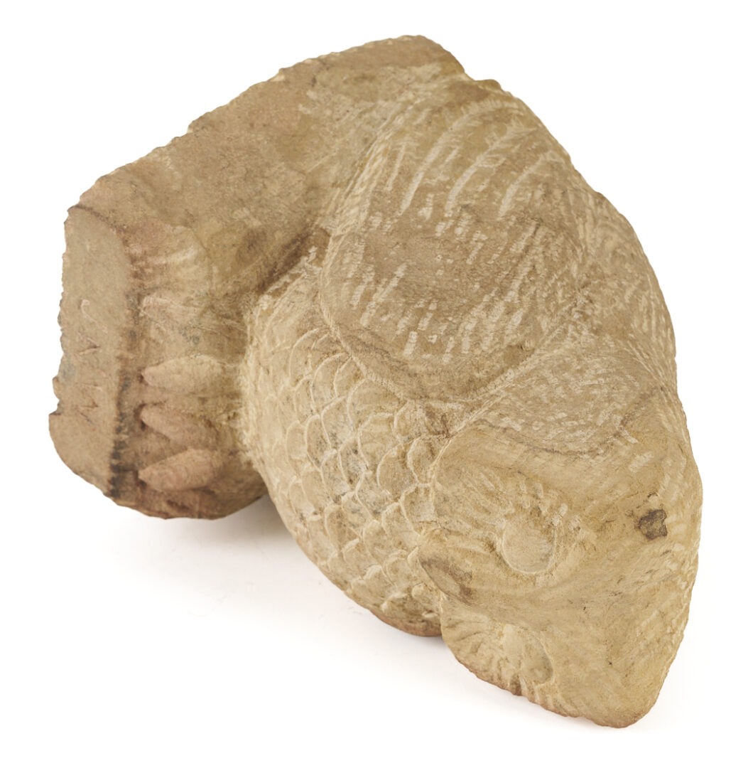 Lot 1053: Carved Limestone Owl Sculpture