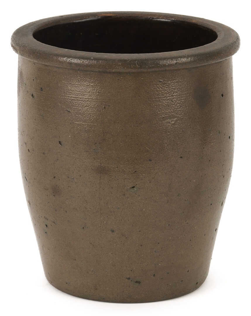 Lot 1055: 2 Stenciled Advertising Stoneware Jars, PA & West VA