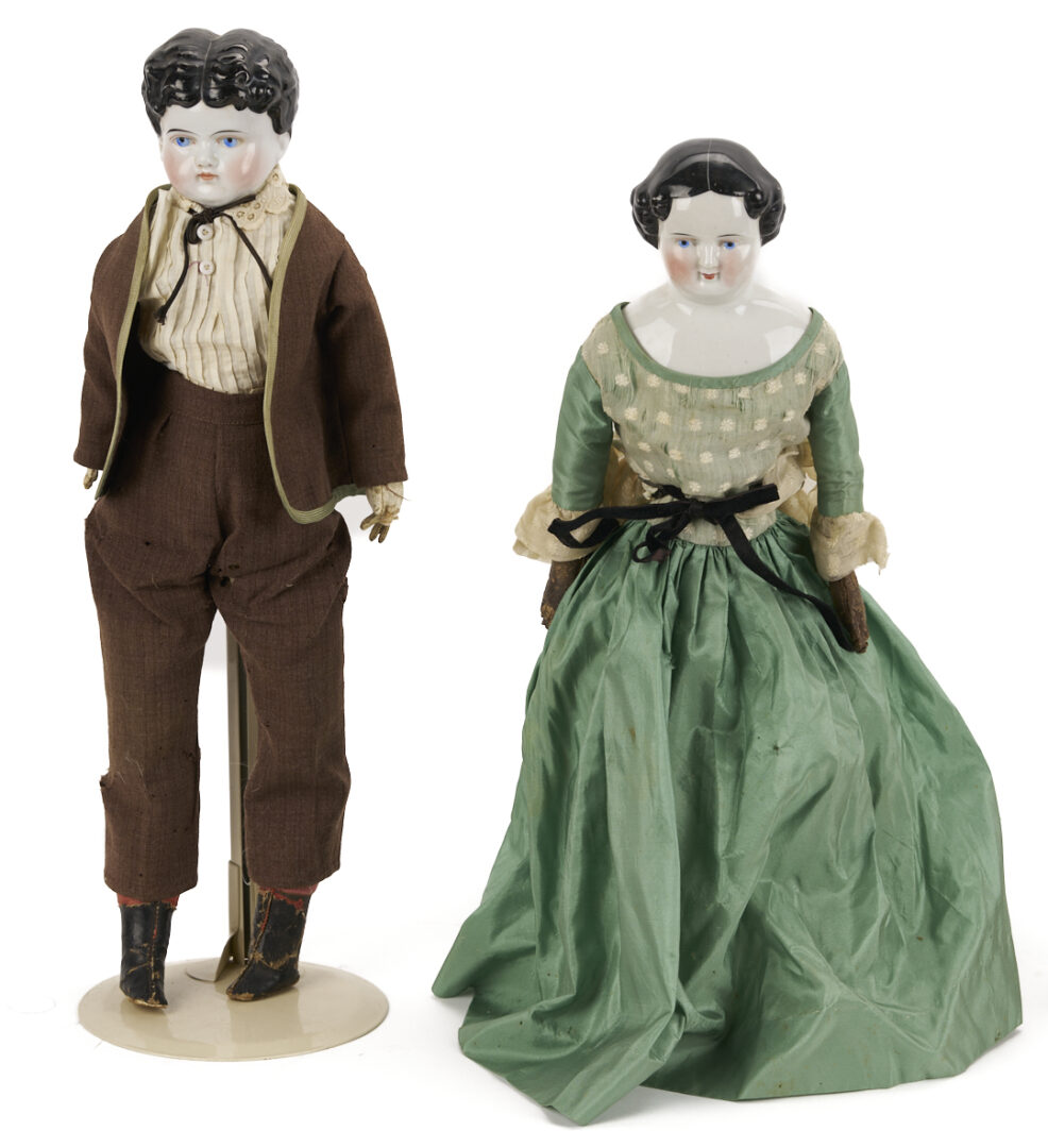 Lot 1058: Group of 6 China & Parian Head Dolls