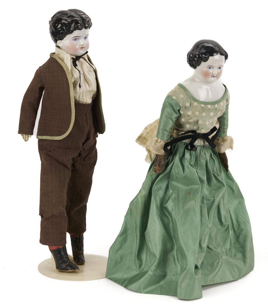 Lot 1058: Group of 6 China & Parian Head Dolls