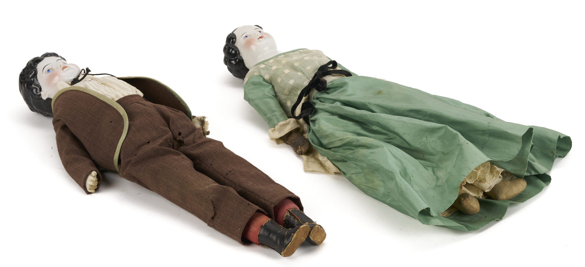 Lot 1058: Group of 6 China & Parian Head Dolls