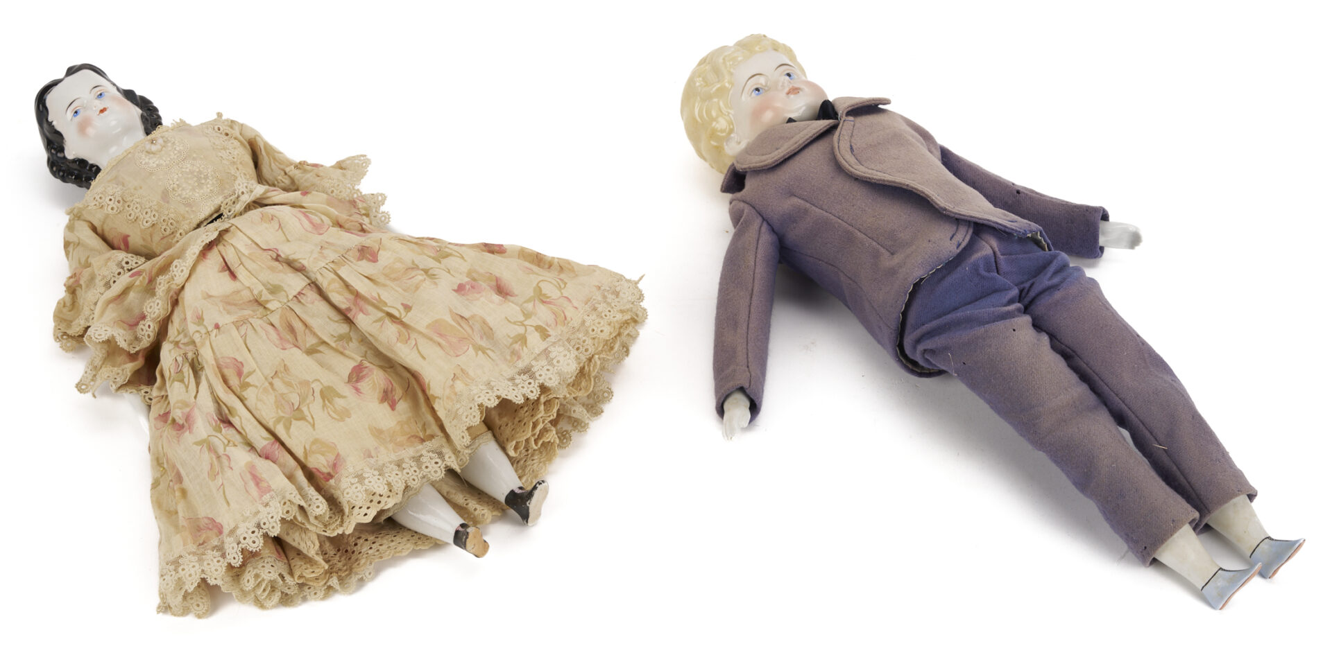 Lot 1059: 2 19th C. Dolls Incl. Adelina Patti & Male Doll