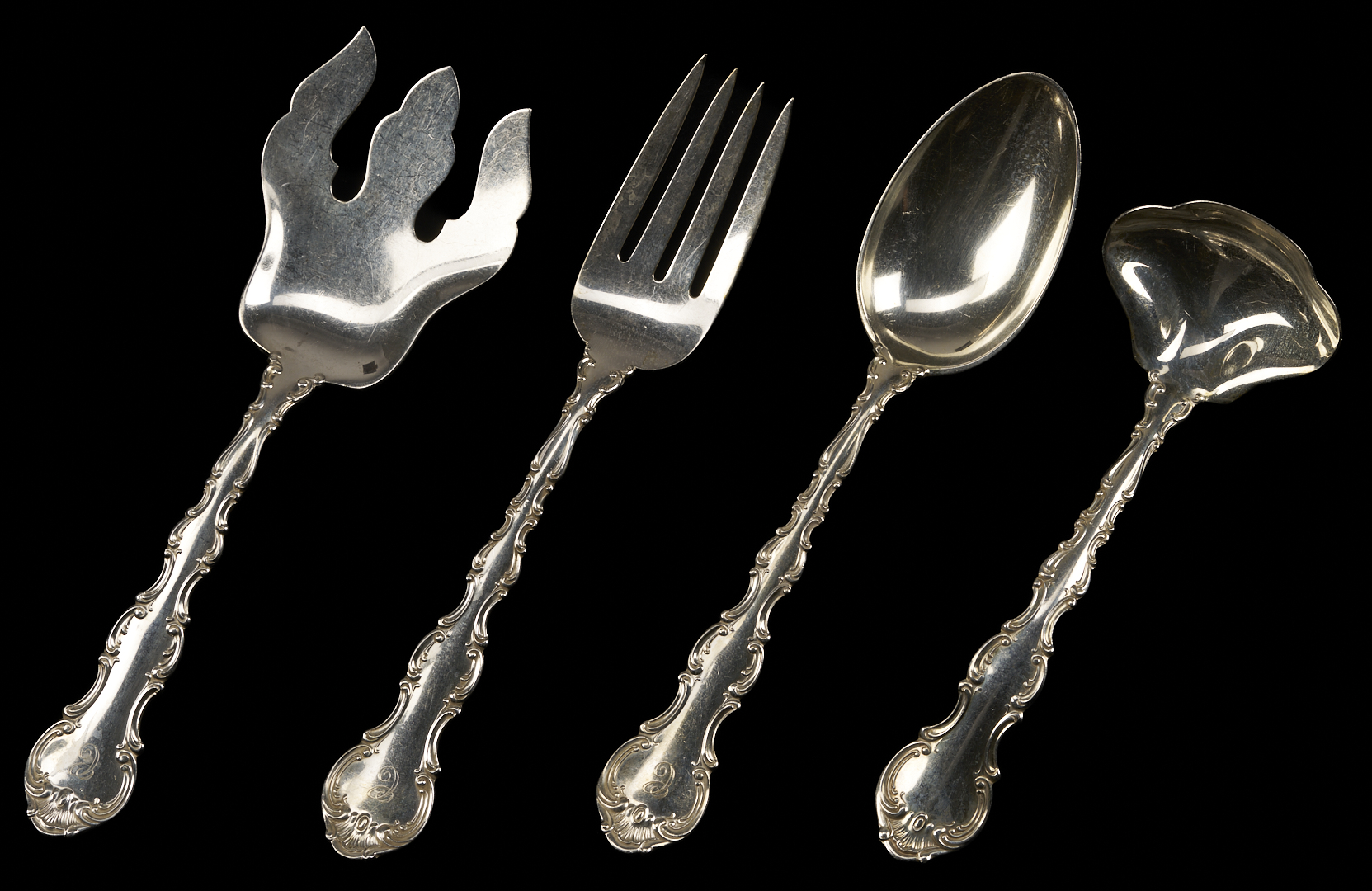 Lot 105: 90 Pcs Gorham Sterling Flatware, Strasbourg Pattern