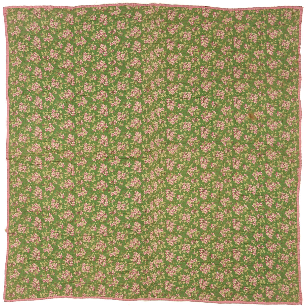 Lot 1061: 2 Quilts: Log Cabin & Brick Patterns, Ohio Provenance