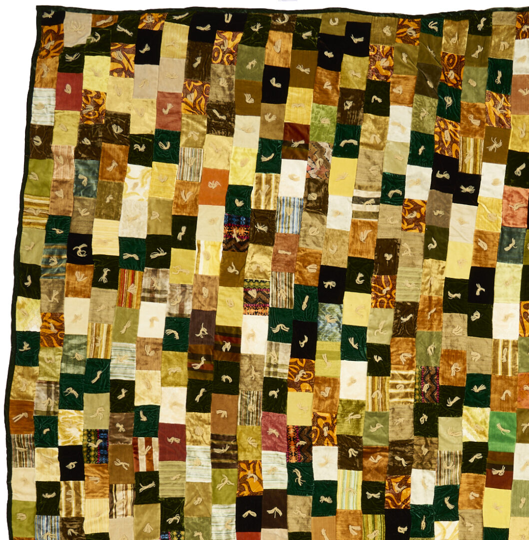 Lot 1061: 2 Quilts: Log Cabin & Brick Patterns, Ohio Provenance