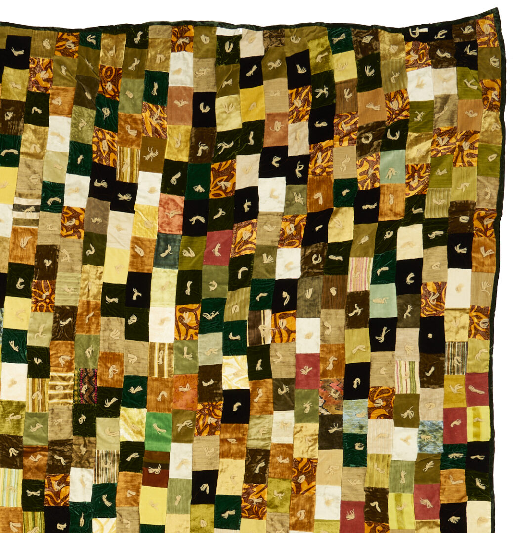 Lot 1061: 2 Quilts: Log Cabin & Brick Patterns, Ohio Provenance