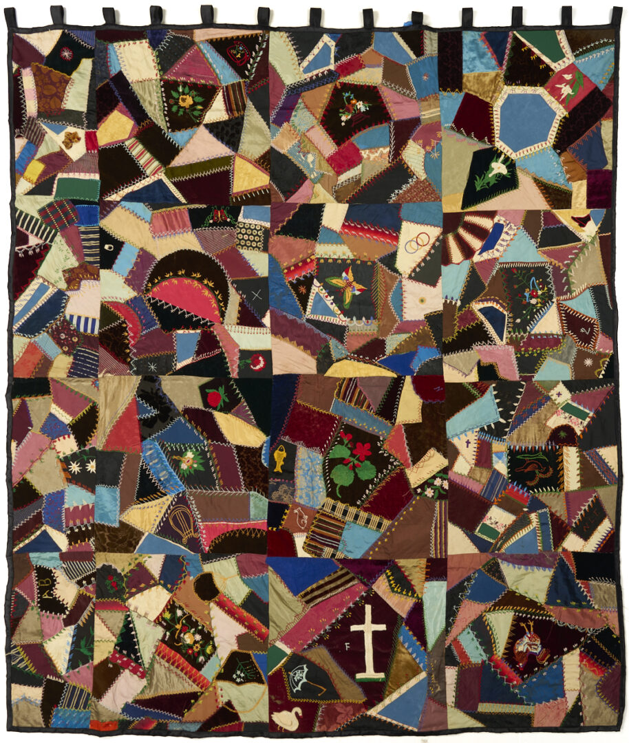 Lot 1063: Nashville Crazy Quilt w/ Flour Sack Backing