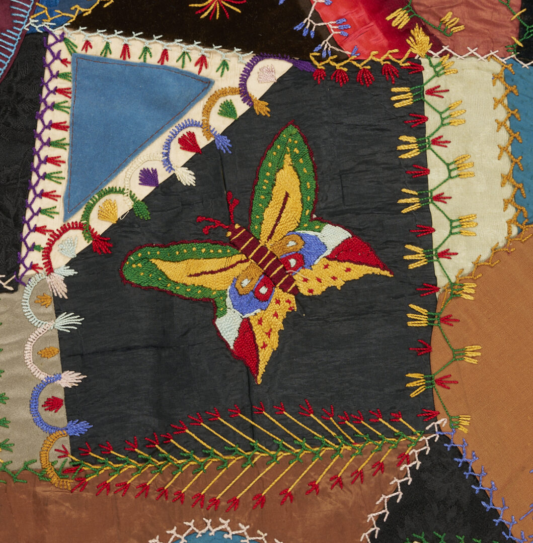 Lot 1063: Nashville Crazy Quilt w/ Flour Sack Backing