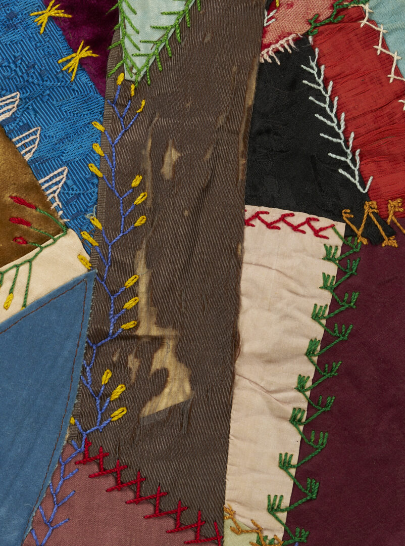 Lot 1063: Nashville Crazy Quilt w/ Flour Sack Backing