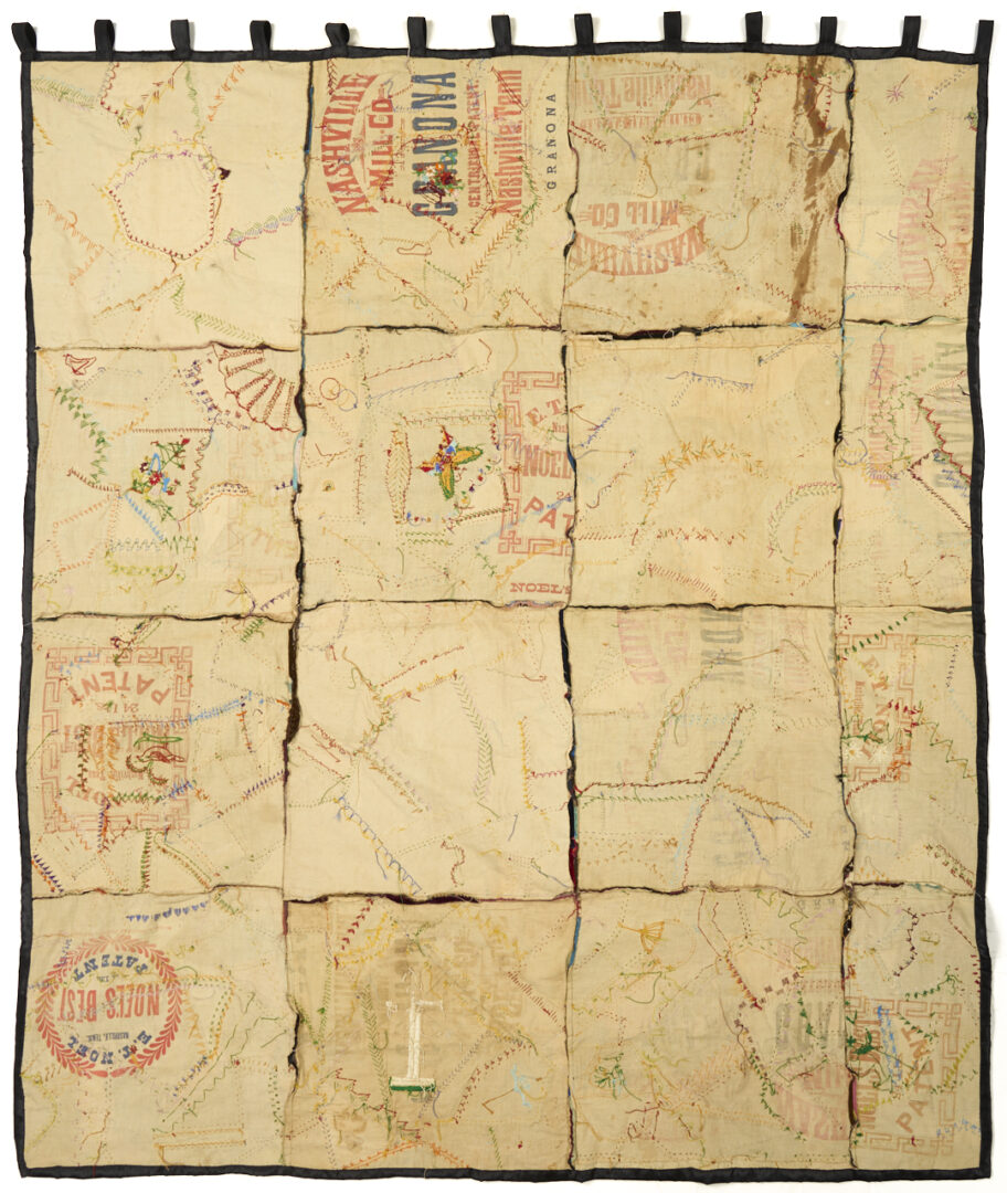 Lot 1063: Nashville Crazy Quilt w/ Flour Sack Backing