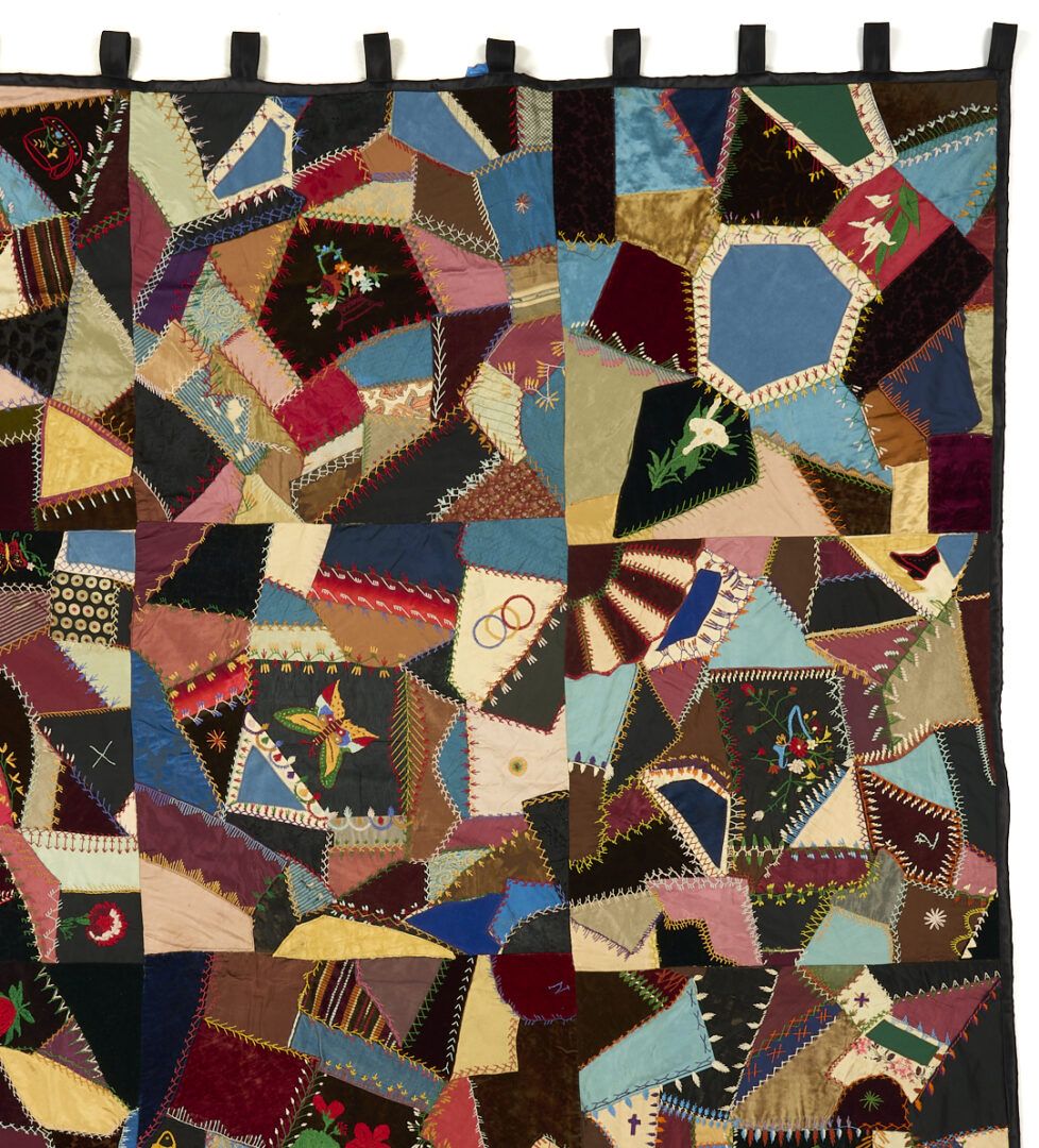 Lot 1063: Nashville Crazy Quilt w/ Flour Sack Backing