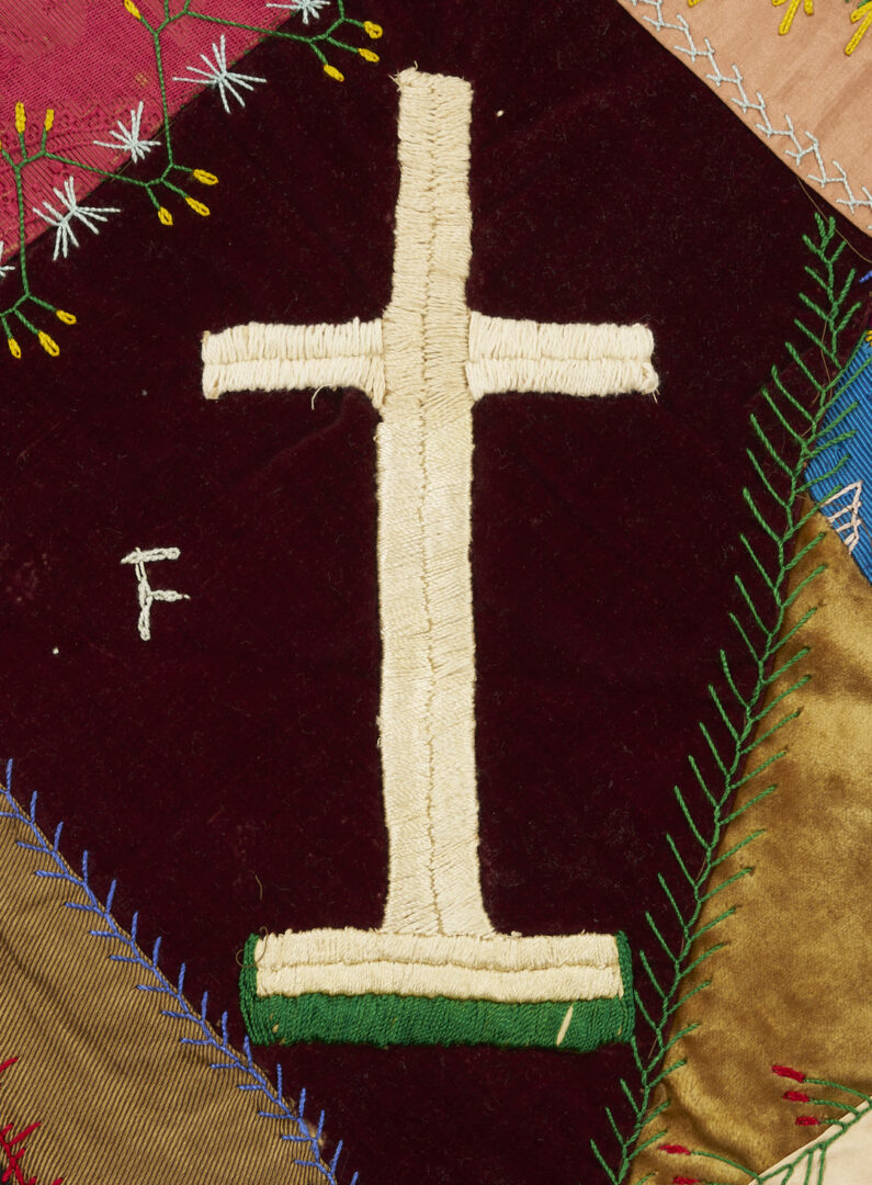 Lot 1063: Nashville Crazy Quilt w/ Flour Sack Backing