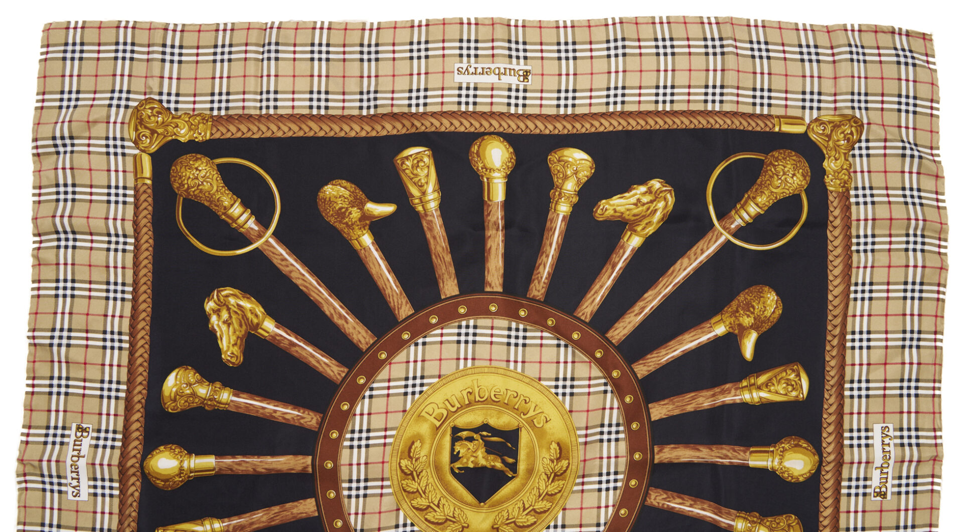 Lot 1067: 4 Burberry Silk Scarves incl. Dogs and Umbrellas