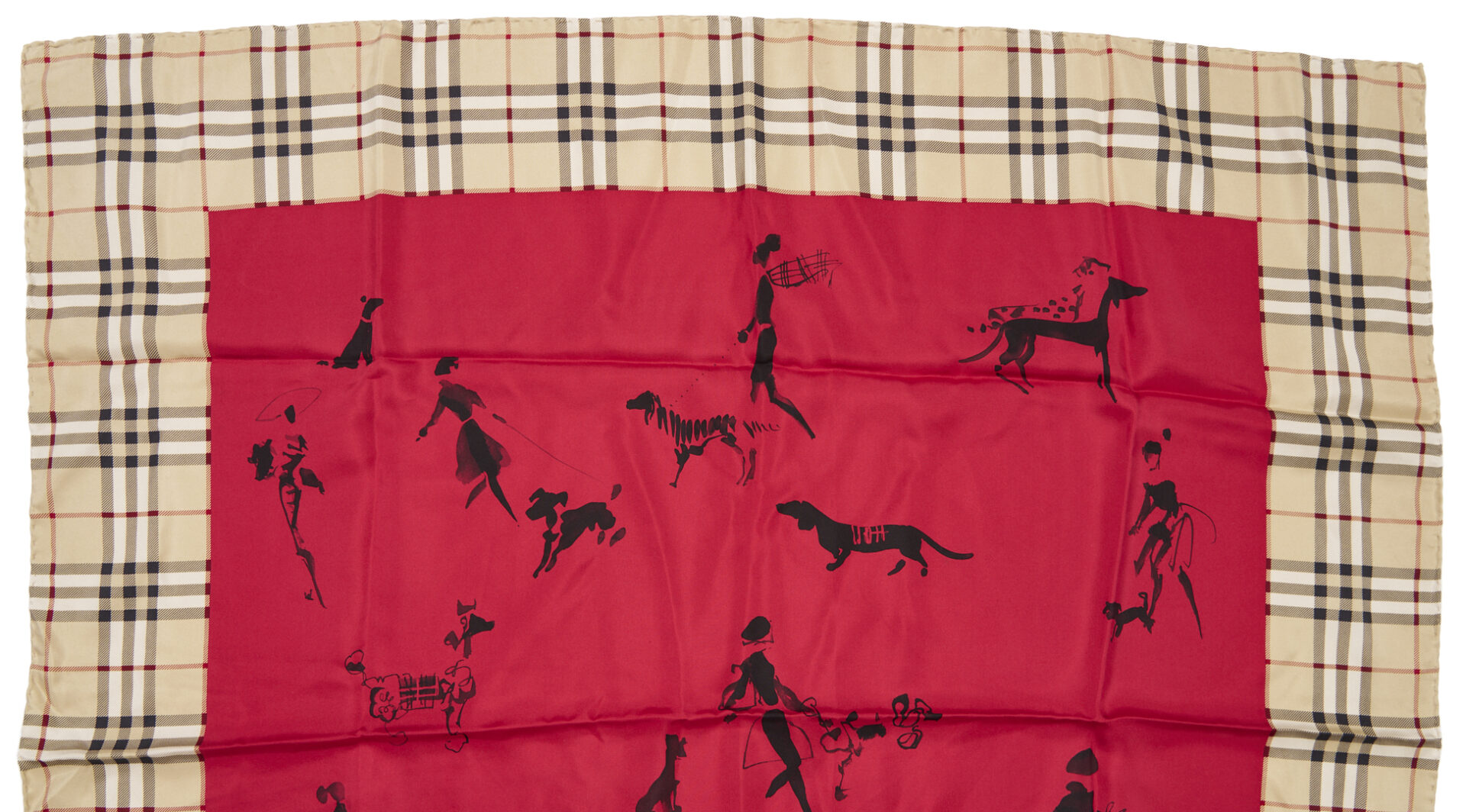 Lot 1067: 4 Burberry Silk Scarves incl. Dogs and Umbrellas