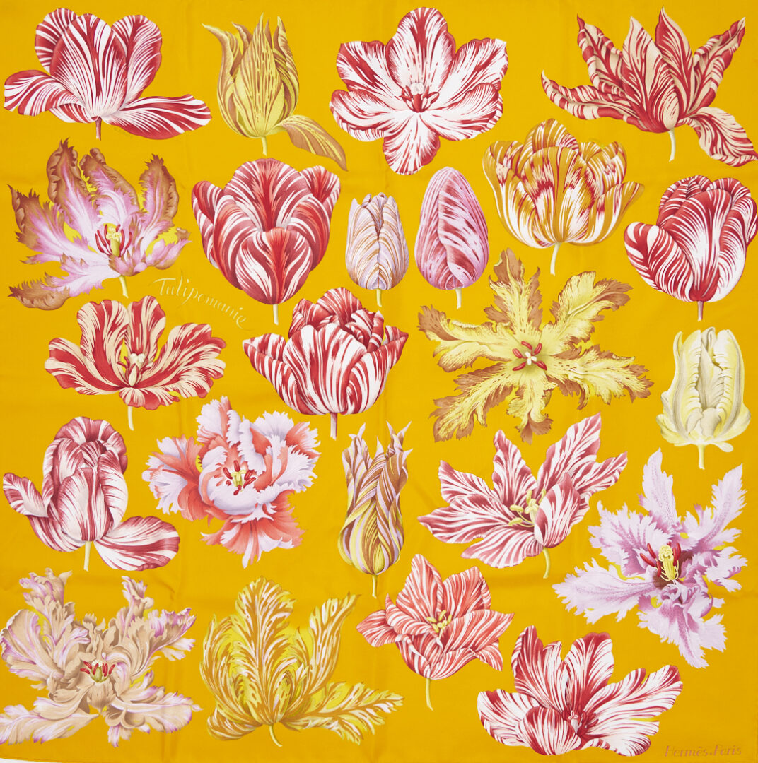 Lot 1068: Hermes Silk Twill Scarf, Tulipomanie