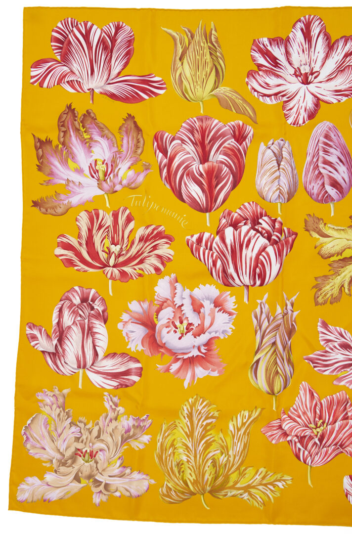 Lot 1068: Hermes Silk Twill Scarf, Tulipomanie