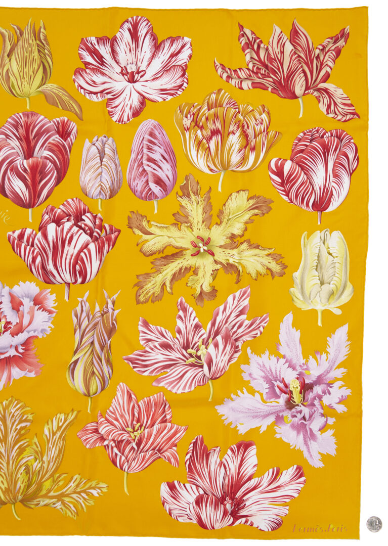 Lot 1068: Hermes Silk Twill Scarf, Tulipomanie