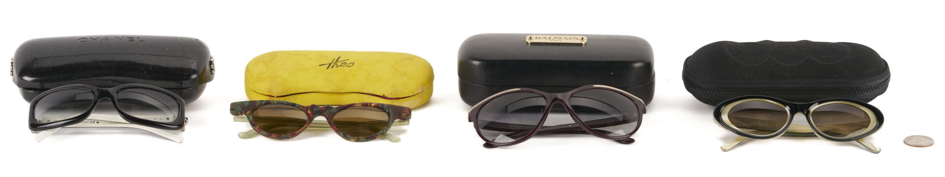 Lot 1069: 4 Pairs of Sunglasses: Bvlgari, Prada, Theo, Chanel