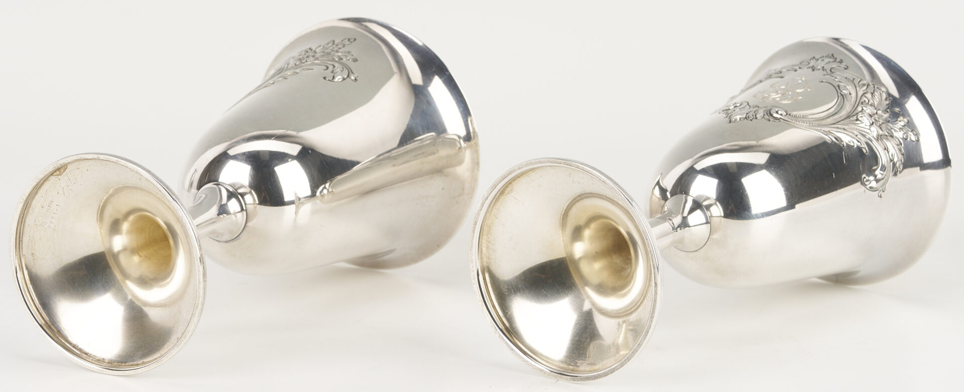 Lot 106: 12 Watrous Repousse Sterling Silver Goblets