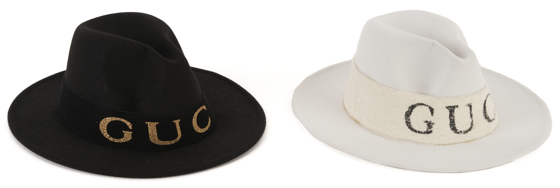 Lot 1071: 2 Hermes Hats and Fedoras with Gucci Band