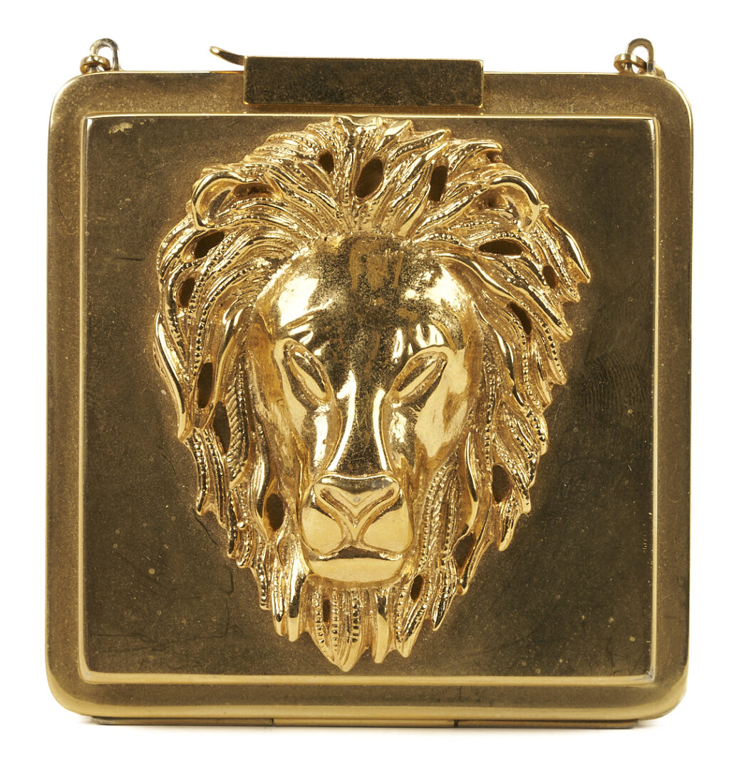 Lot 1072: Valentino Garavani Gold Lion Head Purse