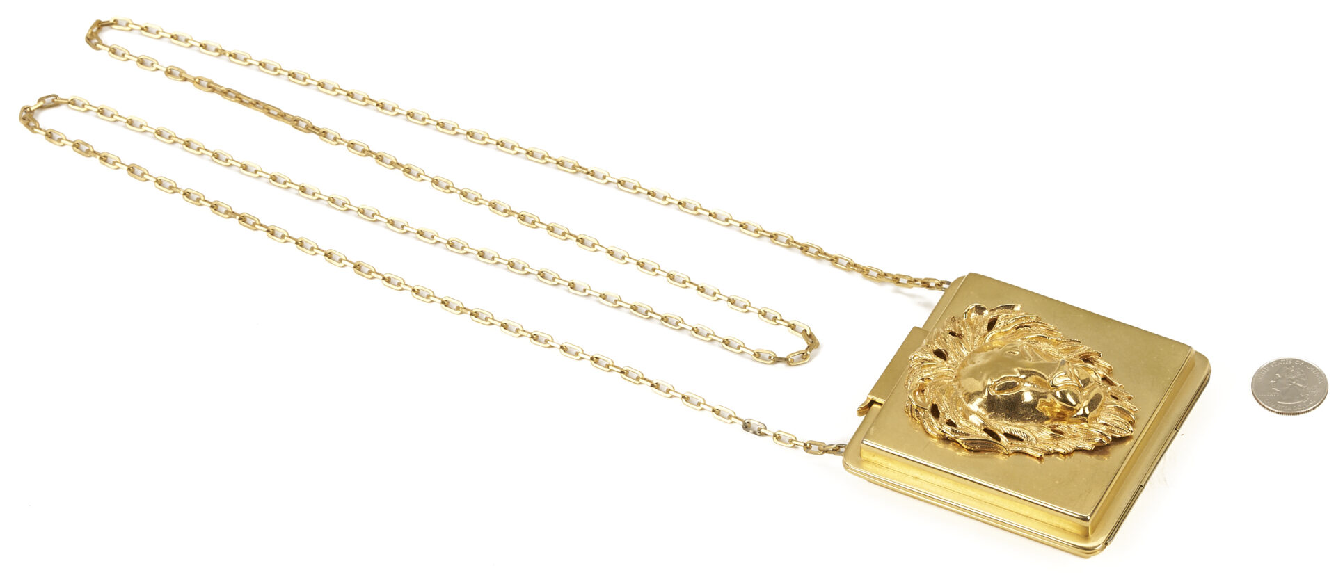 Lot 1072: Valentino Garavani Gold Lion Head Purse