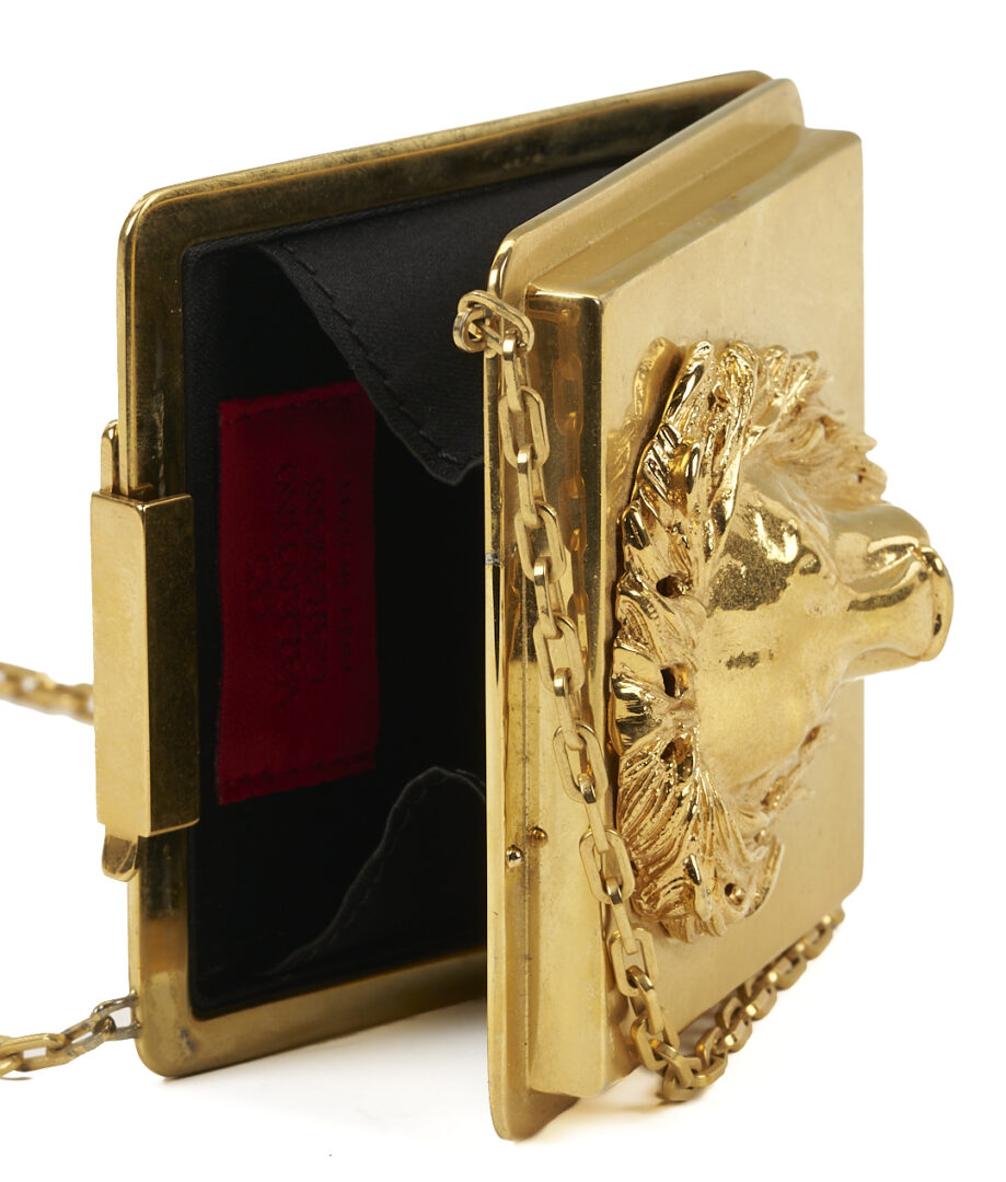 Lot 1072: Valentino Garavani Gold Lion Head Purse