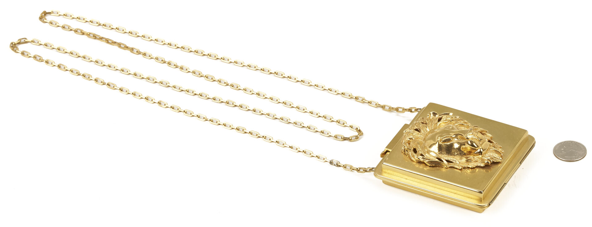 Lot 1072: Valentino Garavani Gold Lion Head Purse