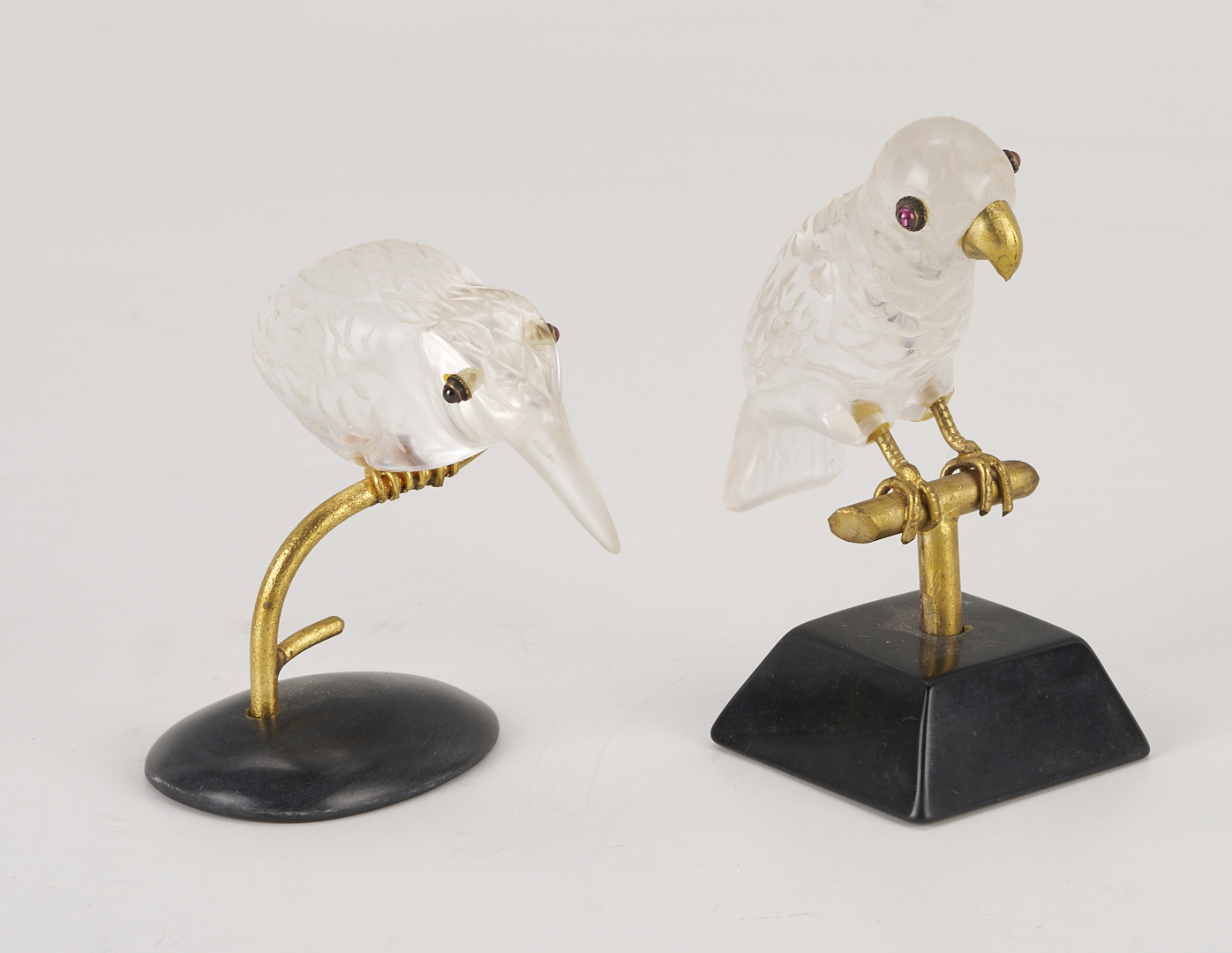 Lot 1073: 8 Porcelain & Hardstone Figures: Herend, Royal Doulton, Birds