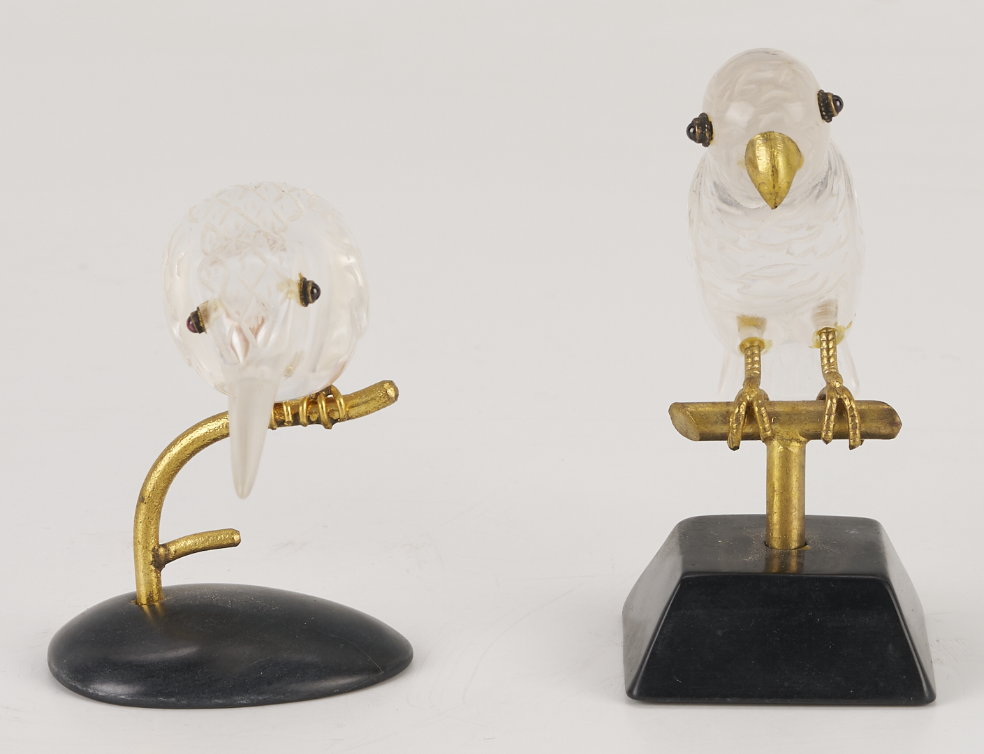 Lot 1073: 8 Porcelain & Hardstone Figures: Herend, Royal Doulton, Birds