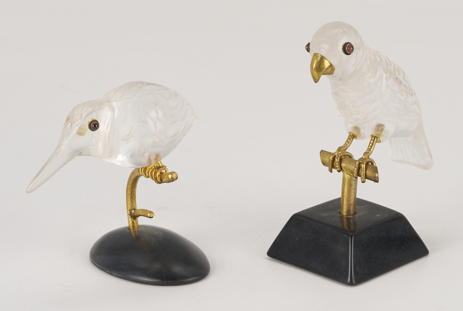 Lot 1073: 8 Porcelain & Hardstone Figures: Herend, Royal Doulton, Birds