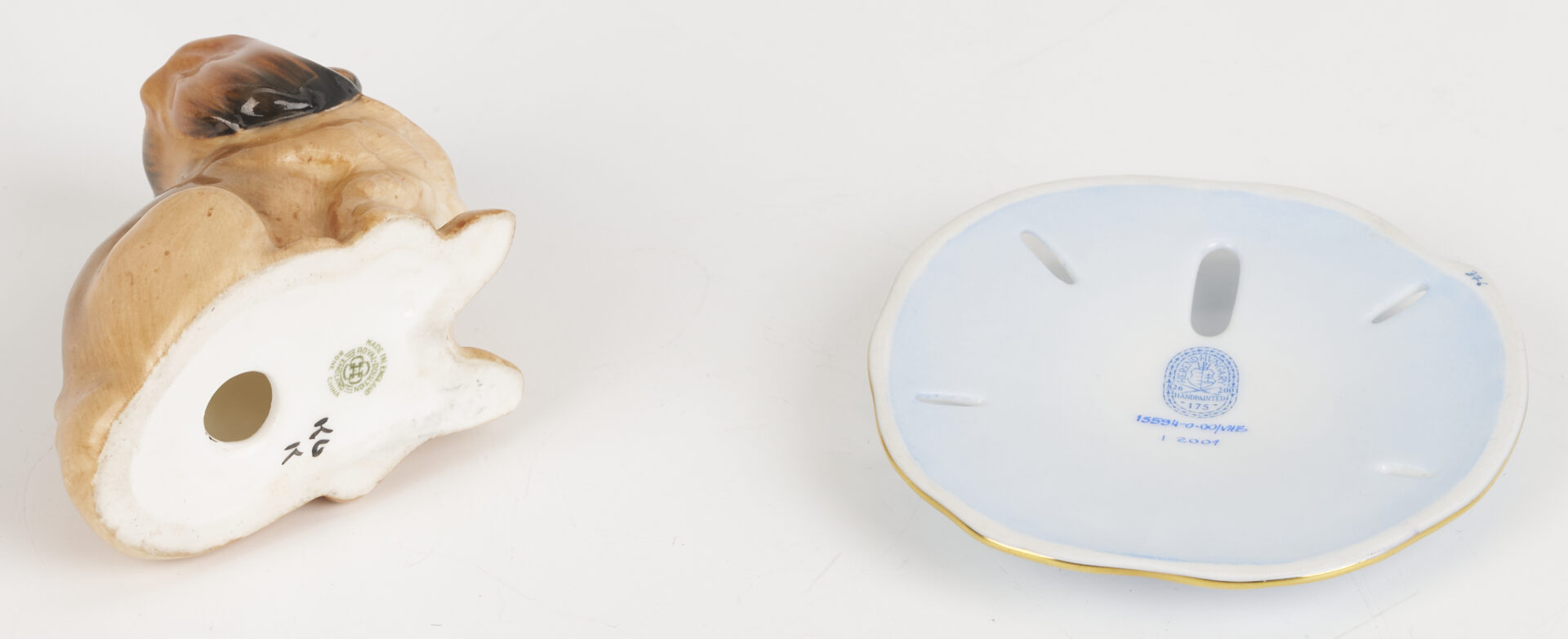 Lot 1073: 8 Porcelain & Hardstone Figures: Herend, Royal Doulton, Birds