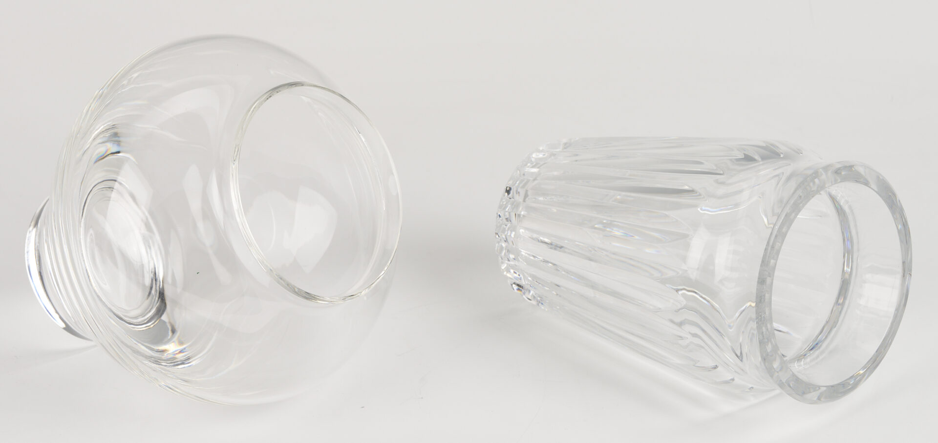 Lot 1075: 3 Clear Art Glass Vases: Lalique, Baccarat, & Steuben