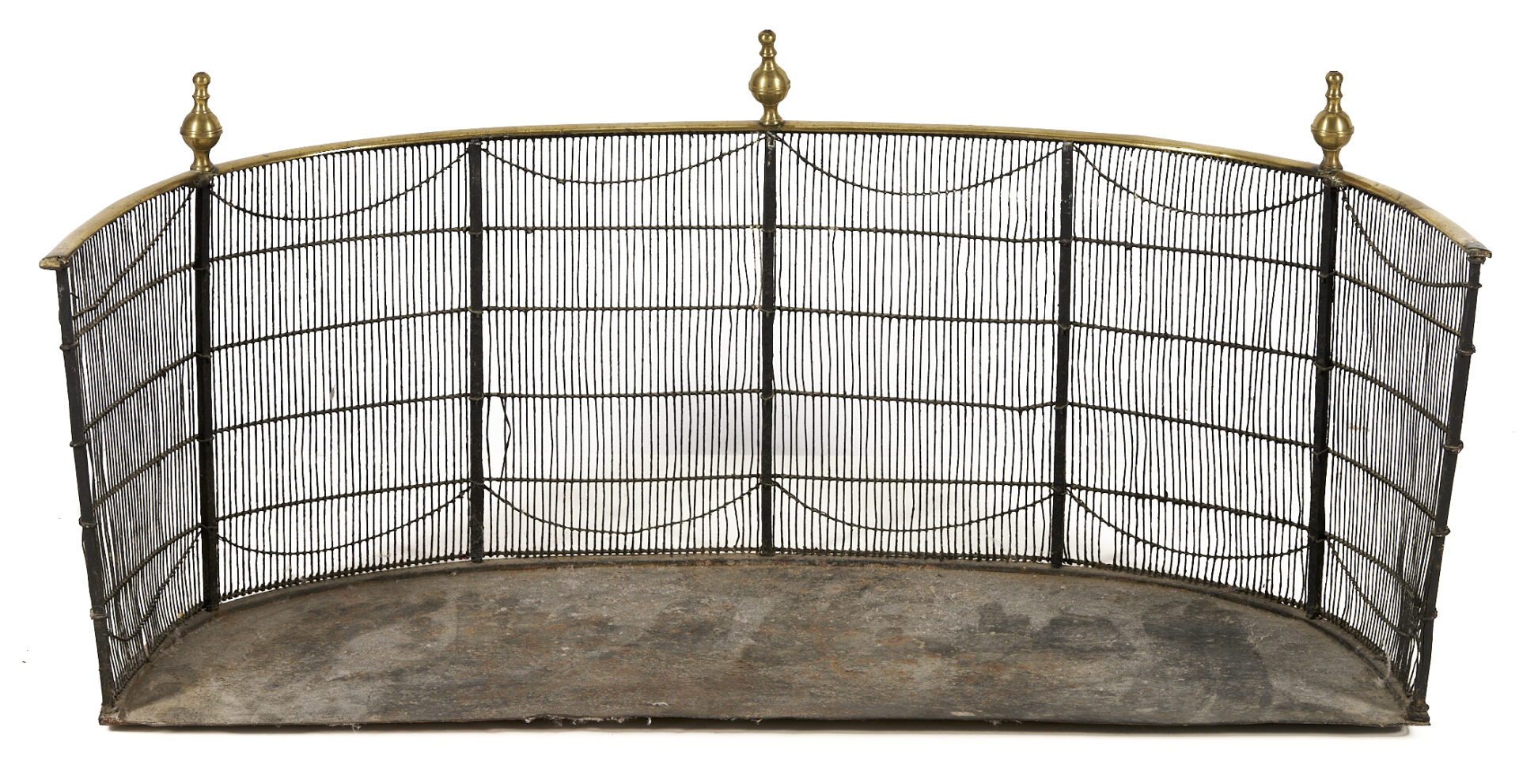 Lot 1078: American Federal Fireplace Wire Fender & Andirons