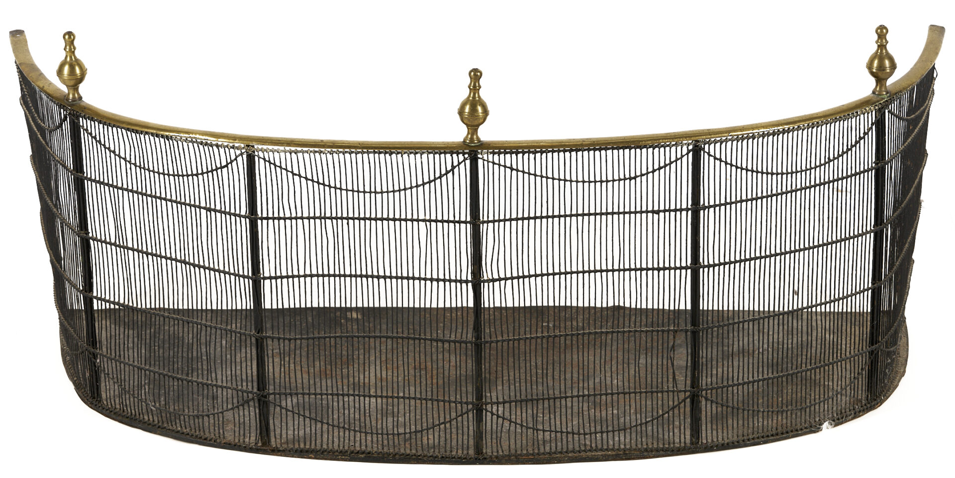 Lot 1078: American Federal Fireplace Wire Fender & Andirons
