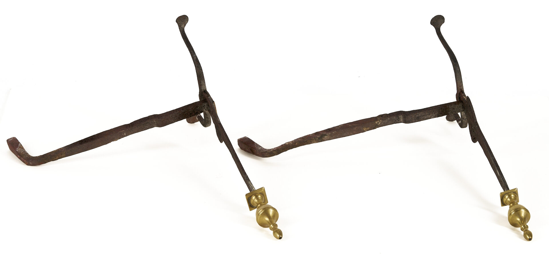 Lot 1078: American Federal Fireplace Wire Fender & Andirons