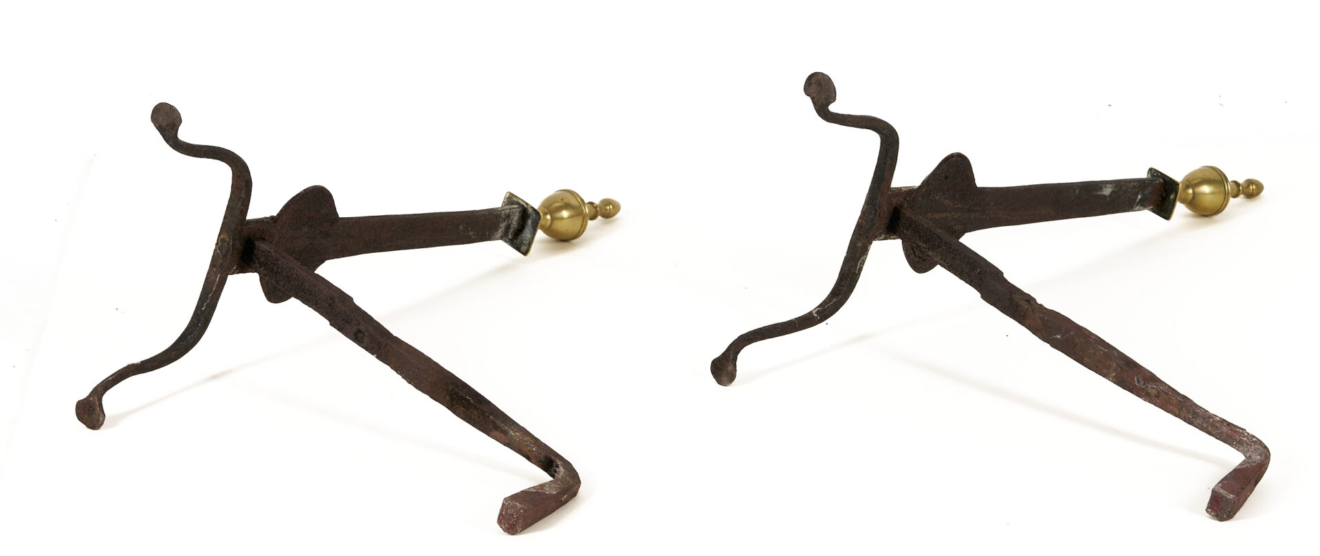 Lot 1078: American Federal Fireplace Wire Fender & Andirons