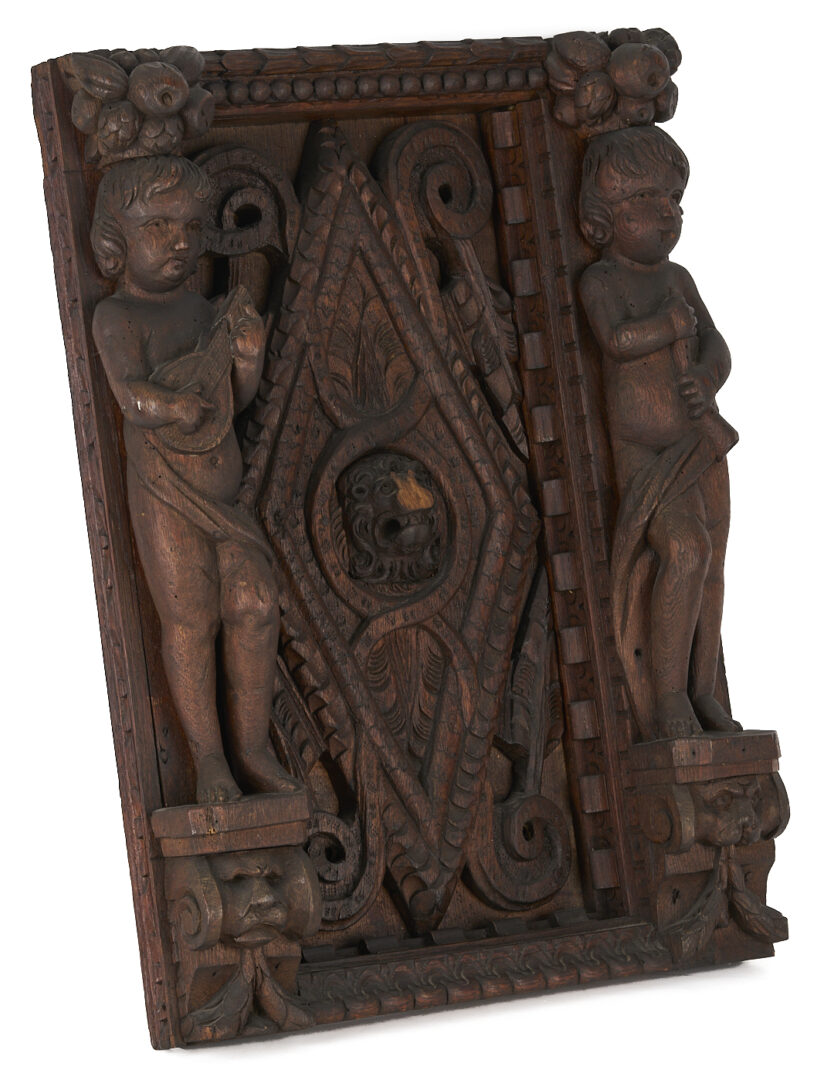 Lot 1079: Carved Baroque  Figural Panel