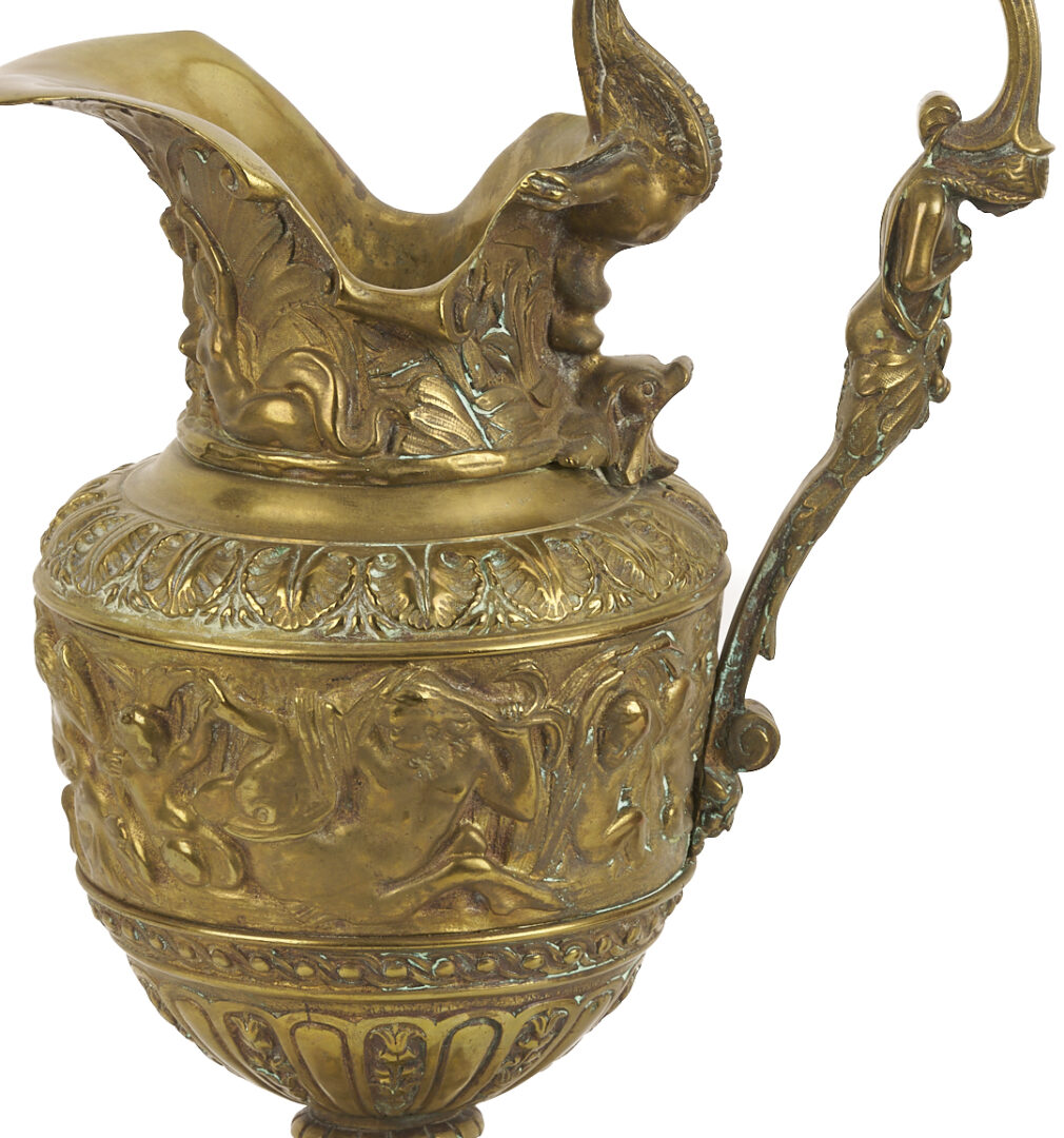 Lot 107: Pair of Neoclassical Style Gilt Bronze Ewers