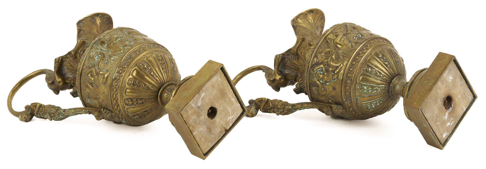 Lot 107: Pair of Neoclassical Style Gilt Bronze Ewers