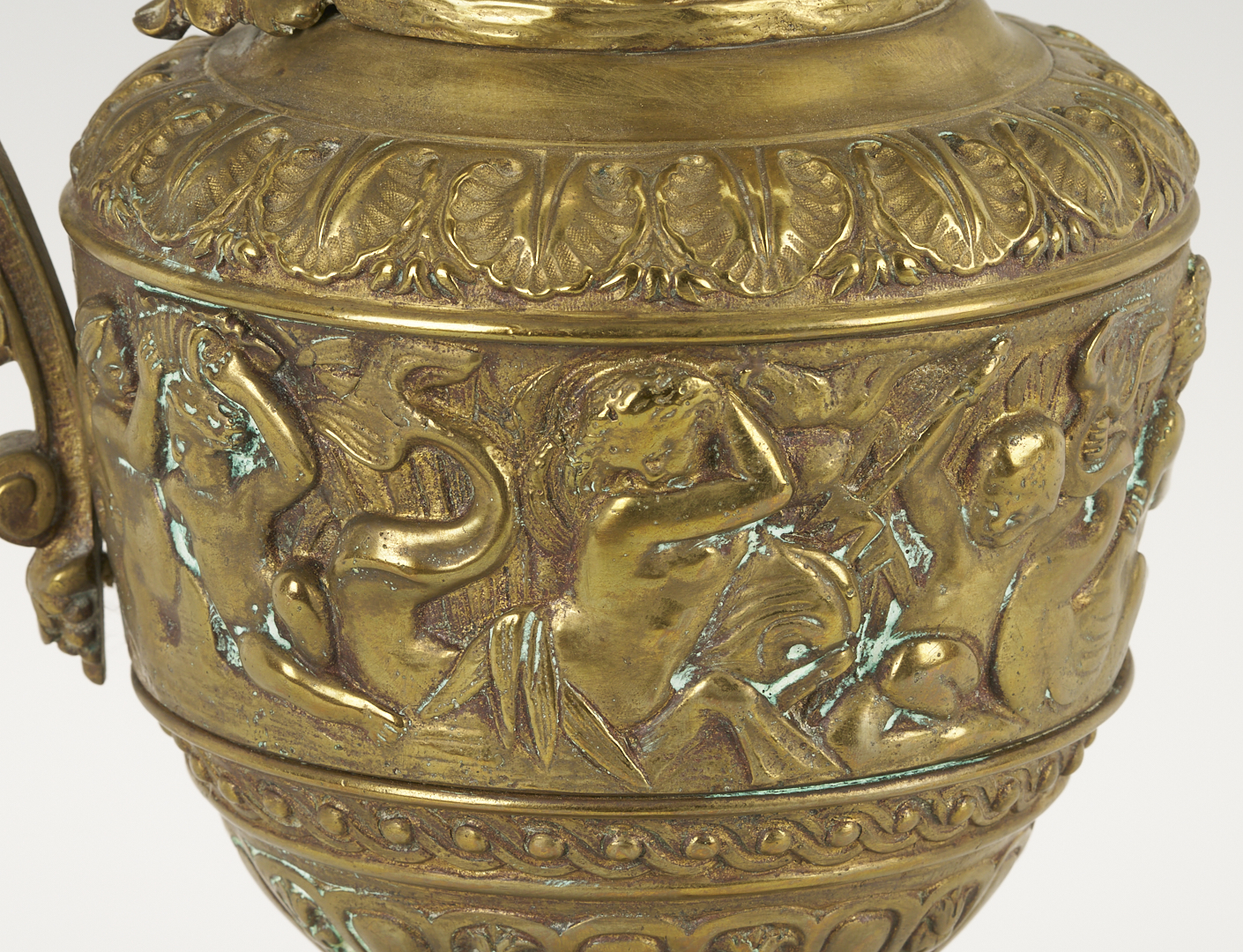 Lot 107: Pair of Neoclassical Style Gilt Bronze Ewers