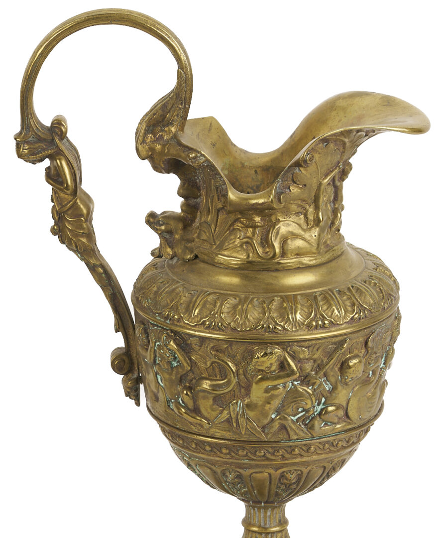 Lot 107: Pair of Neoclassical Style Gilt Bronze Ewers