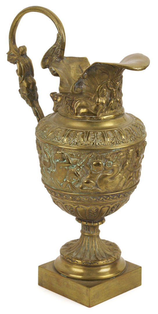 Lot 107: Pair of Neoclassical Style Gilt Bronze Ewers