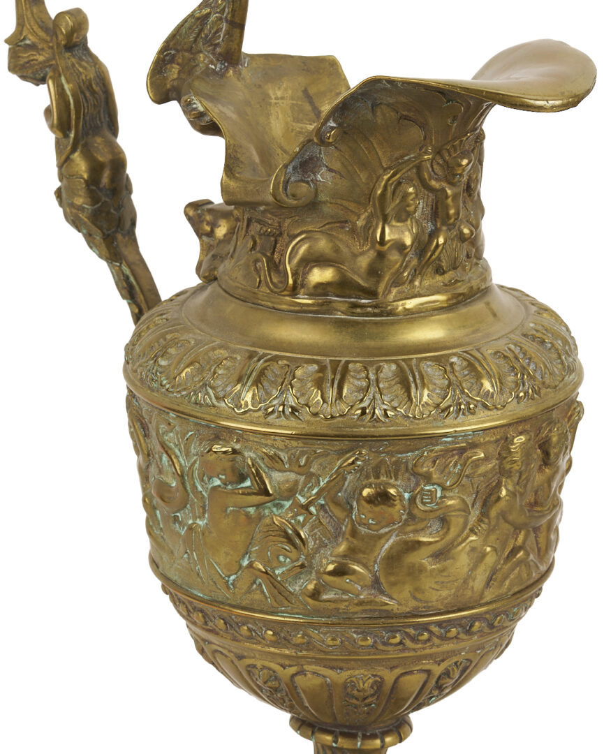 Lot 107: Pair of Neoclassical Style Gilt Bronze Ewers