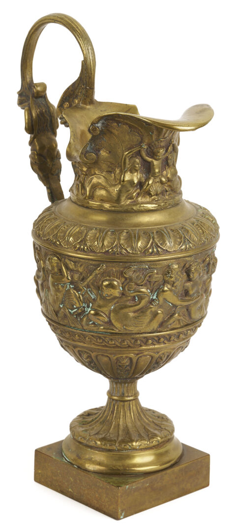 Lot 107: Pair of Neoclassical Style Gilt Bronze Ewers