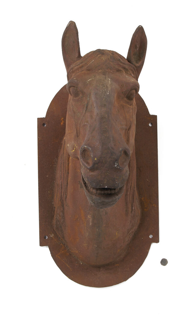 Lot 1080: Cast Iron Horse Head Wall Plaque